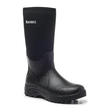 Imagem de Northikee Botas de chuva isoladas de neoprene com haste de aço, botas de caça à prova d'água até o meio da panturrilha, Preto, 40