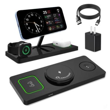 Imagem de Estação de carregador sem fio LUKCOZMO 3 em 1 para iPhone/iWatch/AirPo