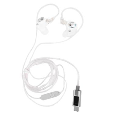 Imagem de Luqeeg Earbuds de Jogos Com Fio, Ruído Tipo C Isolando HiFi No Ouvido, Fones de Ouvido do IEM Com Microfone, Cartão de Som e Cabo Destacável de 2 Pinos para Os Bateristas Cantores