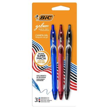 Imagem de Caneta gel Gelocity Quick Dry 0.7mm com 3 unidades - Bic