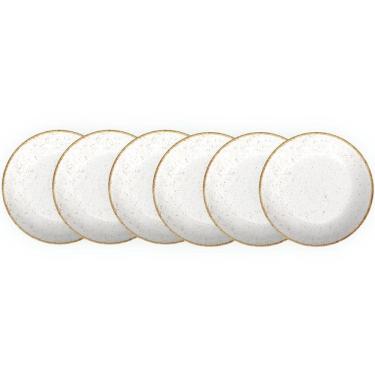 Imagem de Kit Prato Fundo Porcelana Marrom Rústico 6 Peças Tramontina