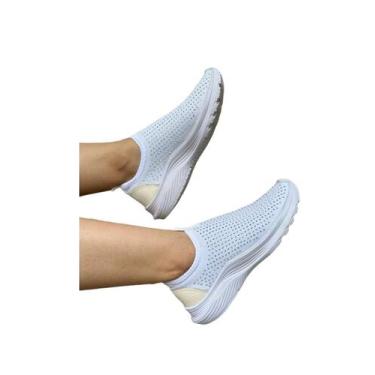 Imagem de Tenis Meia Feminino Branco Strass Lia Vieira, 34