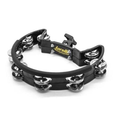 Imagem de Pandeirola Torelli Meia Lua Com Clamp Preta TP-323 PR