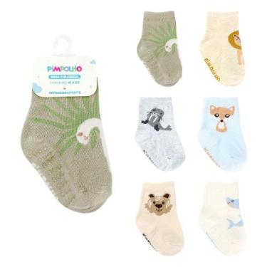Imagem de Meia Infantil Bebê Menino Kit com 6 Pares Masculino Tam. 16 à 20 Pimpo