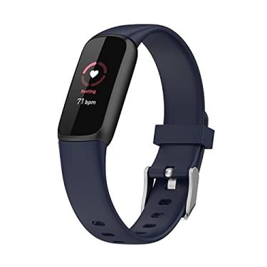 Imagem de Hoopyeecase pulseira de relógio Compatível com Fitbit Luxe Bands ，Suave Silicone Esporte À prova d'água Quick Release Respirável Substituição Pulseiras de relógio Acessórios para mulheres homens