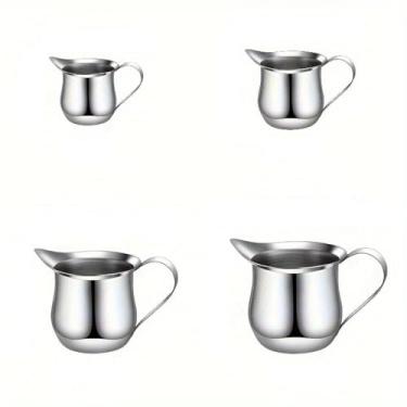 Imagem de Jarra de espuma de leite de aço inoxidável para cozinha, café expresso, vapor, barista, artesanato, latte, cappuccino, copo de leite, jarro de espuma