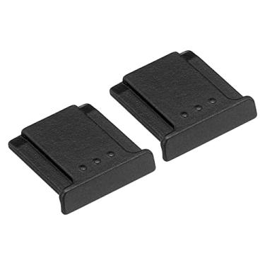Imagem de Capa universal de sapata para câmera, pacote com 2, protetor de sapata quente, liga de zinco, adequada para Nikon para Fujifilm para câmera Pentax DSLR/SLR, preta
