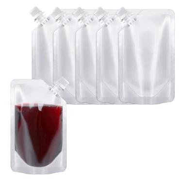 Imagem de 5 peças de frascos de plástico para viagens ao ar livre esportes concertos eventos bolsas de bebida suco frascos de viagem garrafa de plástico