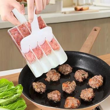 Imagem de Máquina de almôndegas 4 em 1 – Ferramenta para fazer almôndegas, bolas de peixe caseiras fáceis e bolas de arroz para churrascos e panelas quentes