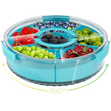 Imagem de Bandeja de lanche dividida DAOTENGQL giratória com 6 compartimentos