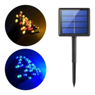 Imagem de Pisca Led Solar 100 Leds 9 Metros Fio Verde Natal 8 Funções - TOP NATA