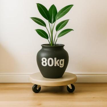 Imagem de Suporte para Vasos de Plantas em Cimento Reforçado 25cm | Rodízios ABS Giratórios | Suporta até 80kg | Linha Moderna e Minimalista | by Ateliê TH Wood Art