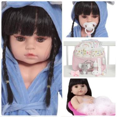 Imagem de Boneca Reborn De Silicone Menina Princesa Bolsa Pode Banho - Cegonha R