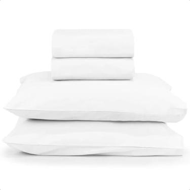 Imagem de Jogo de Cama Branco 3-4 Peças Coleção Diamante 100% Algodão Teka (Casal)