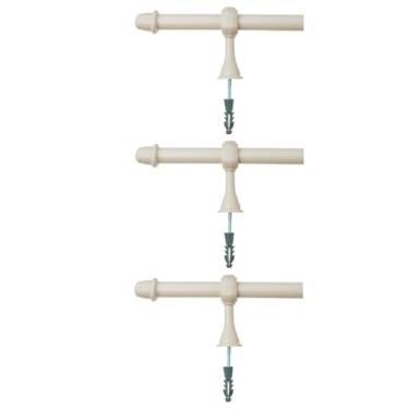 Imagem de TrêS VarõEs de Madeira Para Cortinas Simples Com 2 Metros de Comprimento, 19 Mm de DiâMetro, Com Terminais e Suportes(3 Palha)