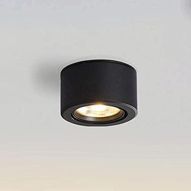 Imagem de LUOFDCLDDD Projetor de montagem na parede, projetor de teto LED 3W Downlight, alumínio de destaque de ponto de luz, projetores de teto pivotantes para sala de estar quarto galeria loja/Bl