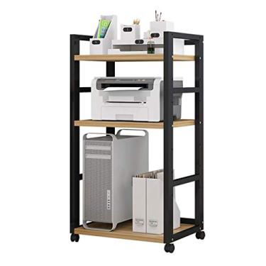 Imagem de Suportes de impressora, suporte de impressora de mesa, multicamadas, suportes de chassi de mesa móveis, impressão copiadora, rack tudo-em-um como prateleira de armazenamento, prateleira de livros