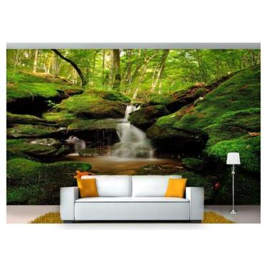 Imagem de Papel De Parede Cachoeira Natureza Mata 3D 6M² Nch119 - Você Decora