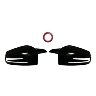 Imagem de Capa de espelho de asa de carro 2 peças, para Benz W176 W246 W204 W212 W221 C117 X204 X156 Capa de espelho retrovisor lateral com padrão de fibra de carbono