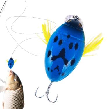 Imagem de Iscas de pesca para robalo - Iscas de pesca em forma de joaninha, iscas artificiais de afundamento para lúcio de carpa prateada, ferramentas de atração de peixe realistas