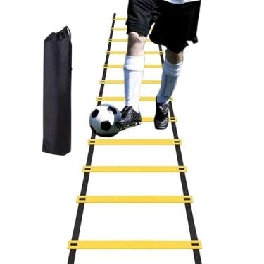 Imagem de Escada de velocidade, agilidade de escada de treino de 6 metros com bolsa de transporte | Equipamento de treinamento de velocidade de 12 degraus para adultos, jovens, crianças, basquete, vôlei