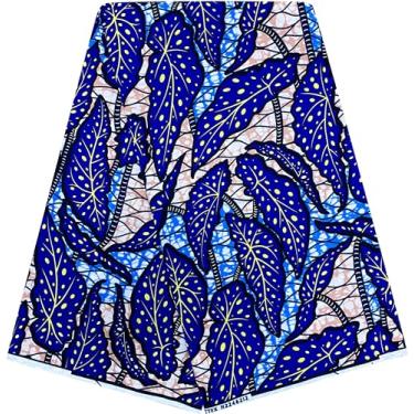 Imagem de Shenbolen Tecido de cera africana 6 jardas Ankara Print Tecido de algodão para vestido de festa (B22)