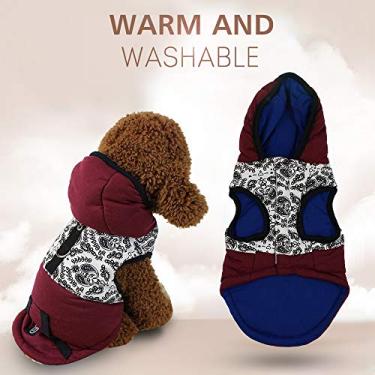 Imagem de Roupas para Pets Colete com Capuz Moletons Jaquetas Filhotes Casacos Cães Moletom Suéteres Chapéu Inverno e Outono Recheio de Algodão Quente Design Fashion Confortável Ativo Estiloso