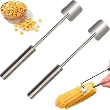 Imagem de Debulhador de milho de aço inoxidável manual de economia de mão de obra Ferramenta de remoção de milho cilindro de espiga de milho para casa e restaurante