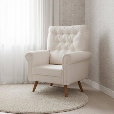 Imagem de Poltrona de Amamentação Fixa com 4 Pés Nina Off White