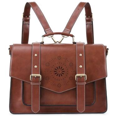 Imagem de Mochila Vintage de Couro Vegano para Laptop Feminina, ECOSUSI ES1101002A057 FUS, Marrom