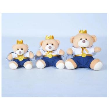 Imagem de Trio De Ursinhos Para Nichos 15cm 20cm 25cm Coroa - Aviador - Menino -