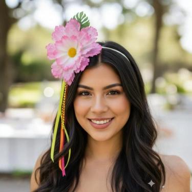 Imagem de Tiara Feminina Acessório Cabeça Carnaval Enfeites Coloridos - Lika Bij