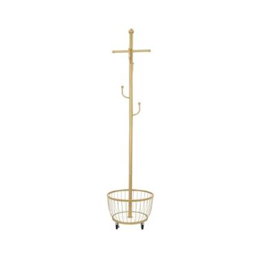 Imagem de CFGH6FDF Suporte para cabide de cabide de entrada com cesta de armazenamento e roda móvel para entrada, corredor, quarto, sala de escritório e árvore