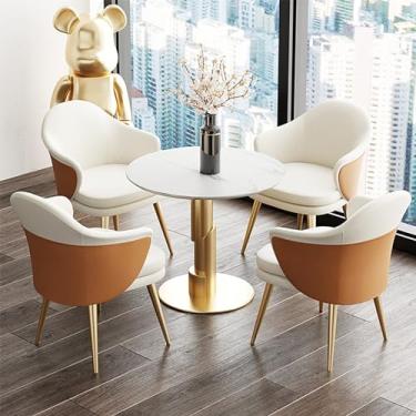 Imagem de Conjunto de mesa e cadeira de clube de recepção de escritório, pequenas mesas de sala de conferências, conjunto de mesa de jantar de cozinha de café, mesa de recepção e mesa de negociação combinada