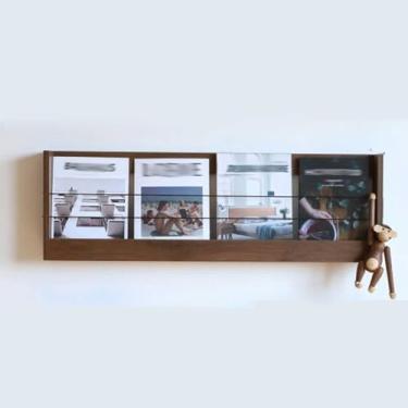 Imagem de Suporte de parede para revistas - Organizador que economiza espaço para livros, registros, catálogos - perfeito para entrada, sala de estar, escritório - solução de armazenamento elegante para