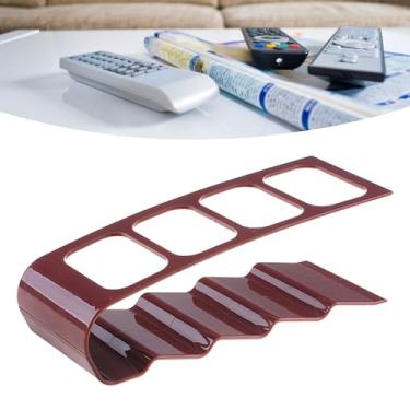 Imagem de LiebeWH Suporte de Controle Remoto, Plástico Com 4 Compartimentos, Organizador Elegante para Controle Remoto de TV e Acessórios, Perfeito para Uso Doméstico e No Escritório (Café)