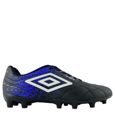 Imagem de Chuteira Umbro Masculina Campo Preta com Detalhes Azul-Masculino