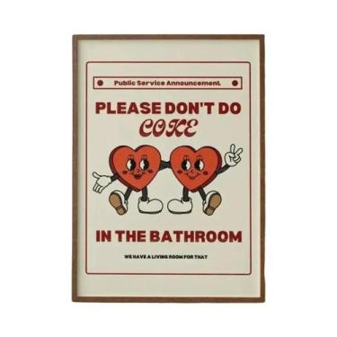 Imagem de Pintura Em Tela De Corações Animados Bege Estilo Retrô Sem Coca-Cola P