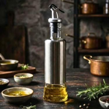 Imagem de Galheteiro de Vidro Revestido em Inox 320ml Mimo Style Vítreo Bico Cur