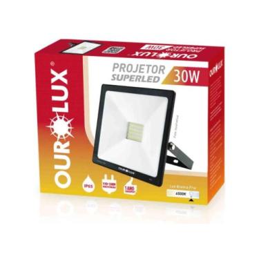Imagem de Refletor LED Preto Sensor Presença 30W 6500K 02856 Ourolux