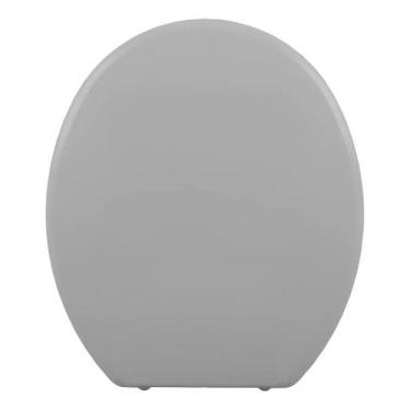 Imagem de Assento Sanitário Almofadado Astra Oval Izy para Vaso Deca, Cinza