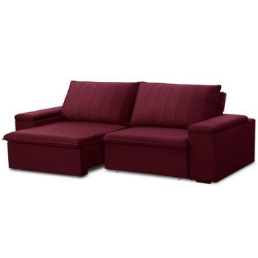 Imagem de Sofá 3 Lugares Retrátil Reclinável Para Sala 225cm Malfati F04 Veludo 