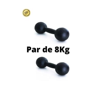 Imagem de Par Halter Super Premium Bola Pintado 8kg Peso Musculação-Unissex