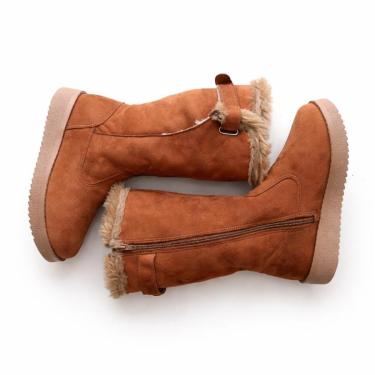 Imagem de Bota Feminina de Pelo Toda Forrada em Lã Caramelo Quentinha-Feminino