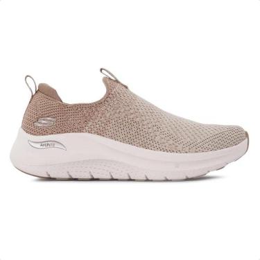 Imagem de Tênis Feminino Fácil Calce Skechers Go Walk Arch Fit 2.0 150055 Bege, 