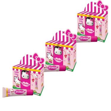 Imagem de Kit 3 edição especial carmed hello kitty hidratante labial