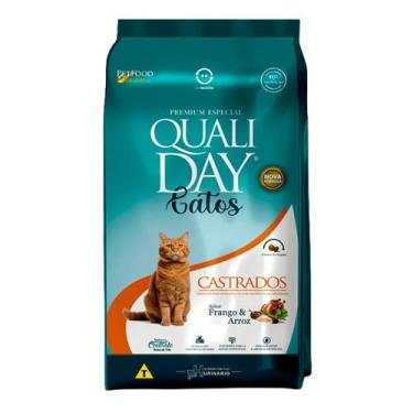 Imagem de Ração Qualiday Para Gatos Adultos Castrados Sabor Frango e Arroz 1 kg 