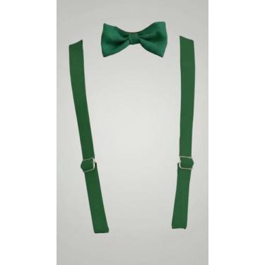 Imagem de Kit Gravata e Suspensório Infantil Verde Militar - Congratulations Sto