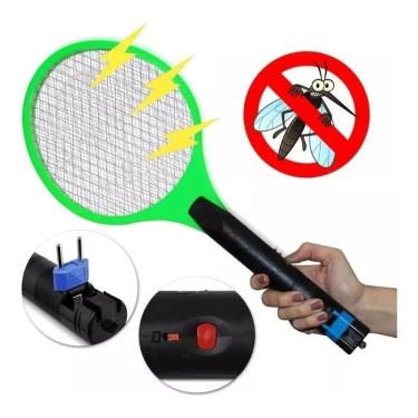 Imagem de Raquete Elétrica Mata Mosca Pernilongo Mosquito Recarregável