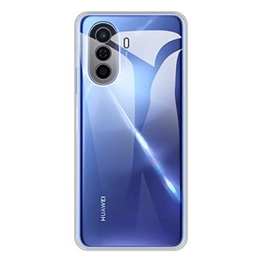 Imagem de Capa para Huawei Nova Y70 Plus, capa traseira de TPU macio à prova de choque, silicone anti-impressões digitais, capa protetora de corpo inteiro para Huawei U-Magic 50 (6,75 polegadas) (transparente)